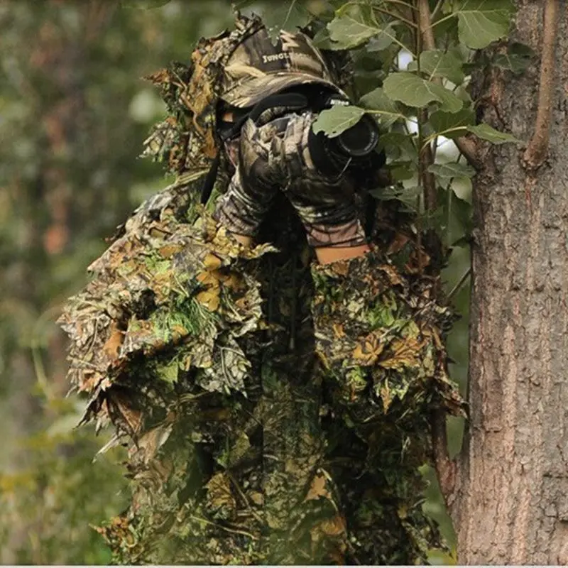 

Ghillie Suits 3d Camouflage Leafy Hunting Woodland Leaf outdoor army maple Camo Bionic sniper birdwatch Forest Jungle