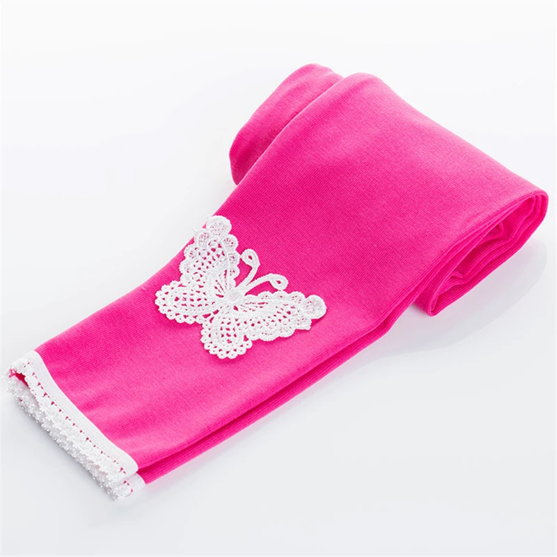LAWADKA Spring Autumn Girls leggings New Kid Toddlers Warm Comfortable Cotton Soft Lace Butterfly Stretchy Pants Hot Trousers