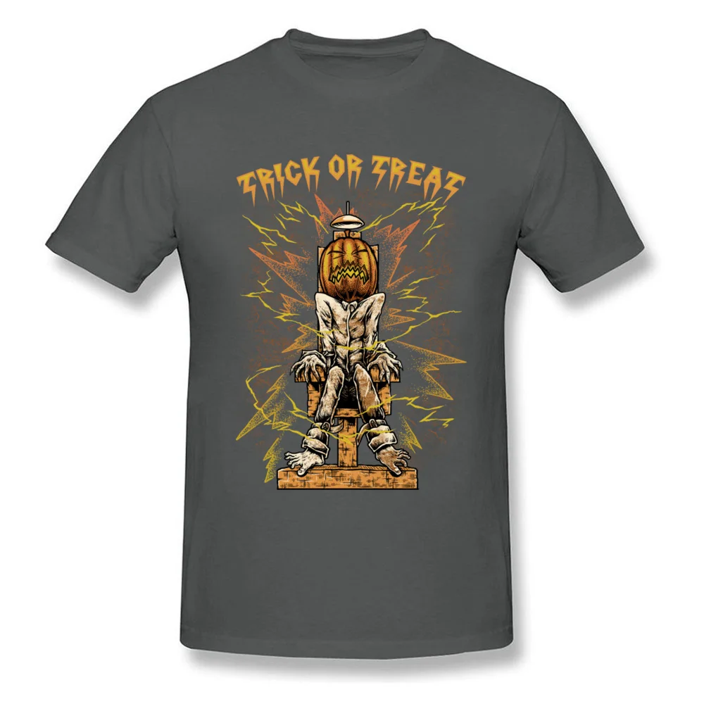 Trick or Treat T-Shirt Short Sleeve Party Latest Men's Summer Tops Shirts Party Tee Shirt O Neck 100% Cotton Fabric Trick or Treat carbon