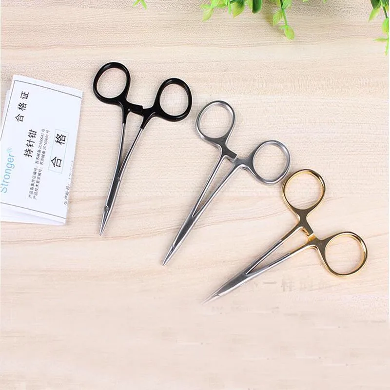 

10.5cm Gold Handle Needle Holder Medical Needle Clamp Surgical Suture Device To Embedding Double Eyelid Tool Surgical Forceps