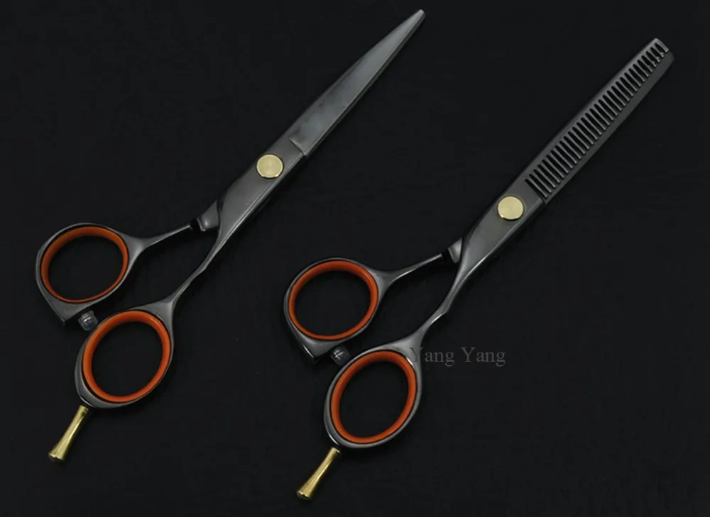 Профессиональный набор парикмахерских ножниц из вольфрамовой стали, прямые и филировочные Парикмахерские ножницы 5,5 дюймов S011