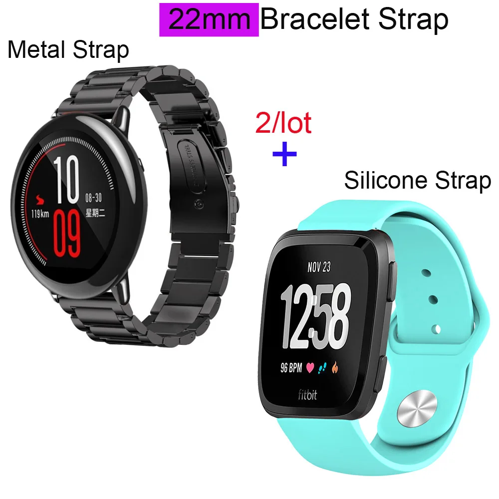 

22mm Bracelet Strap For Samsung Gear S3 Galaxy 46mm Pulsera Correa For Xiaomi Huami Amazfit Pace Stratos 2 Watch Wrist Band