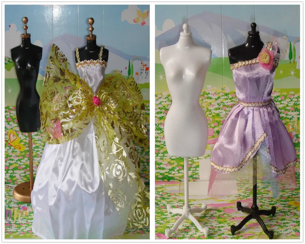 Free Shipping 5Pcs lot 1 6 Dolls Clothes Model Stand Dresses Show Standers For 11 30cm
