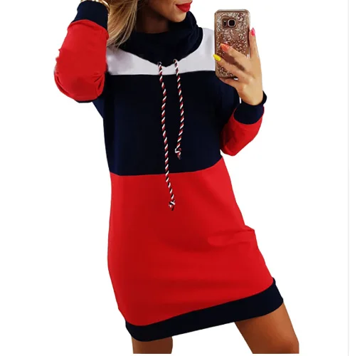 

Mr.nut 2019 professional designer design Casual Terry Long Patchwork Pullovers Stand hoodies women