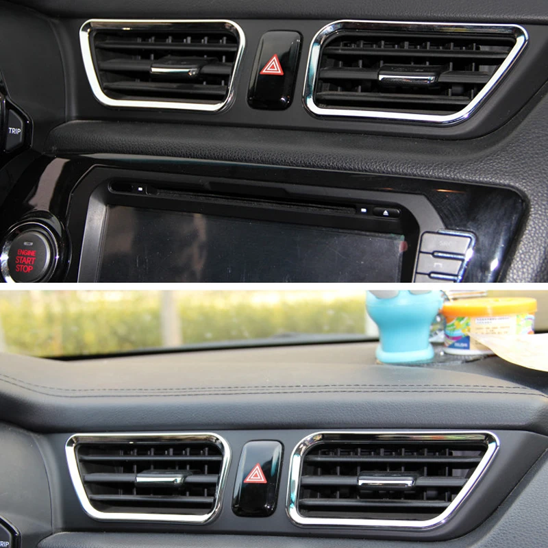 4 шт. Хромированная обшивка для Kia Rio K2 2010 2016 Крышка Кондиционера из АБС пластика