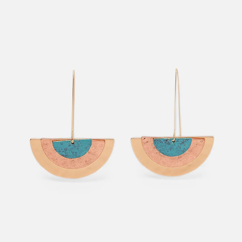 

AENSOA 2019 Vintage Fashion Long Dangle Za Earrings For Women Bohemian Semicircle Statement Drop Earring Geometric Jewelry Gift