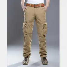 Мужские брюки Модные хлопковые мужские военные брюки карго высокого качества дышащие летние большие размеры мульти карман длинные брюки