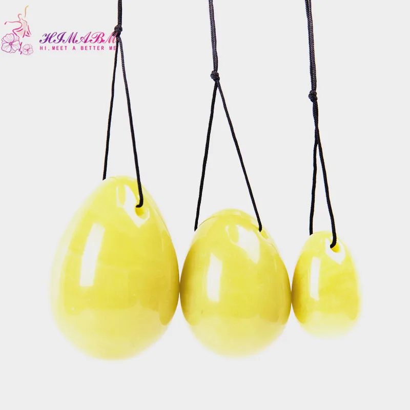 HIMABM 1 set Lemon Jade egg for kegel exercise pelvic floor muscles vaginal tightening exercise yoni egg ben wa ball HIMABM 1 set Lemon Jade egg for kegel exercise pelvic floor muscles vaginal tightening exercise yoni egg ben wa ball