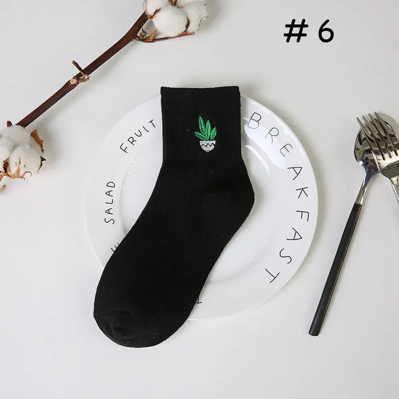 socks 06 Летние Стильные женские носки в стиле Харадзюку, смешные носки для мальчиков и девочек с изображением сердца, цветов, мультипликационных персонажей, розового языка - Цвет: socks 06