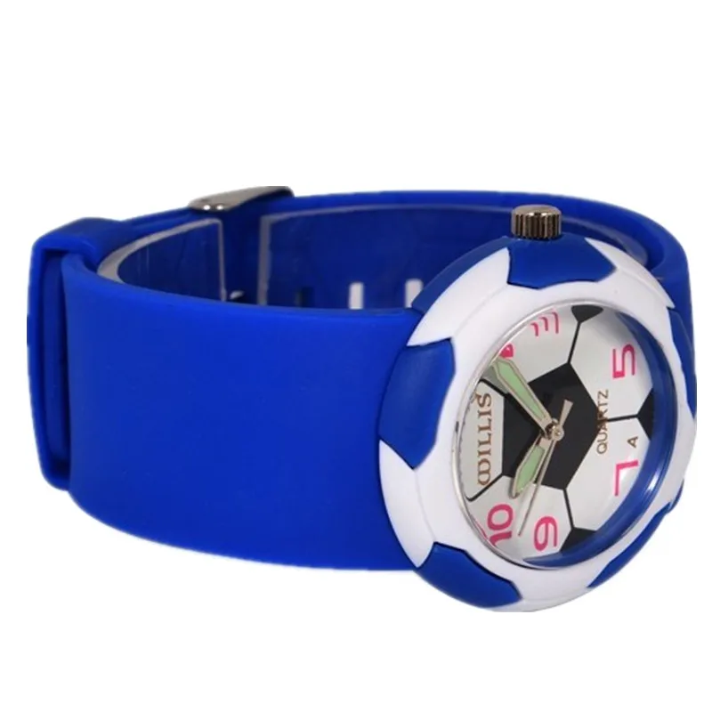 Уиллис Популярный бренд продаж часы детские спортивные силиконовые водонепроницаемые часы футбол ребенок желе кварцевые наручные часы