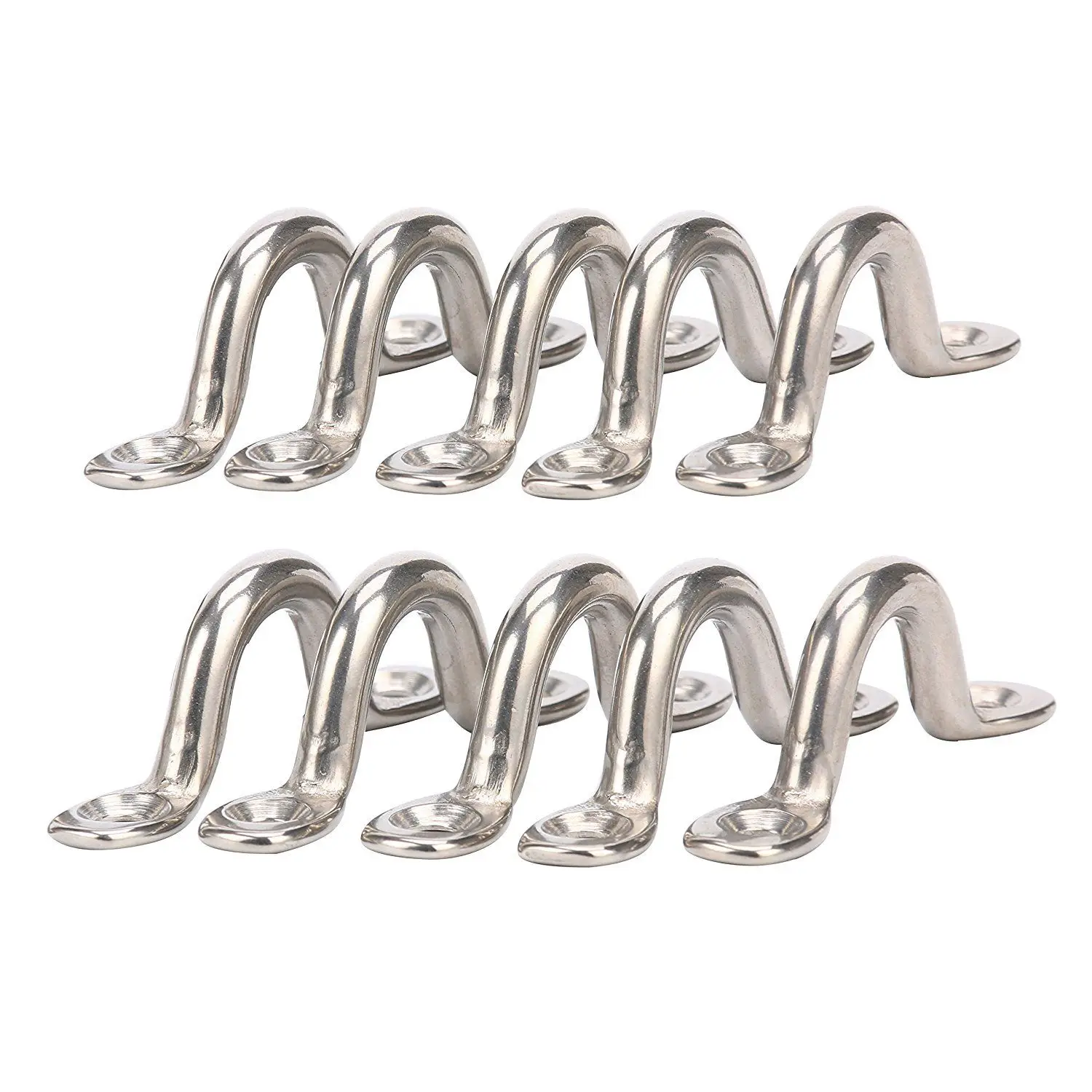 

Pack of 10 Pad Eye, Eye Straps, Tie Down, Kayak Deck Loops, Tie Down Anchor Point, footman's loop FOR Kayak Canoe Rigging