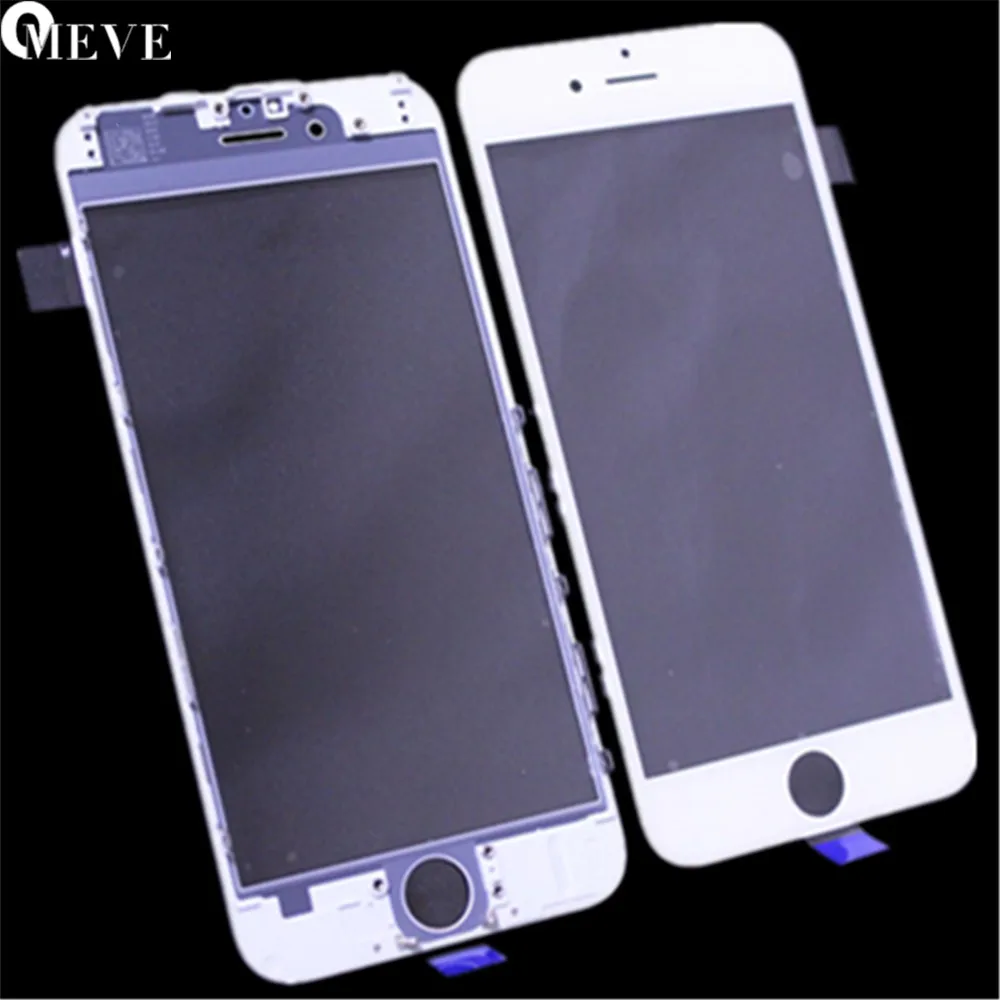 10 шт./партия(5wht5blk) Переднее внешнее стекло с рамкой с OCA для iPhone 7 7 plus 6 4,7 6 6s plus 5,5 Замена