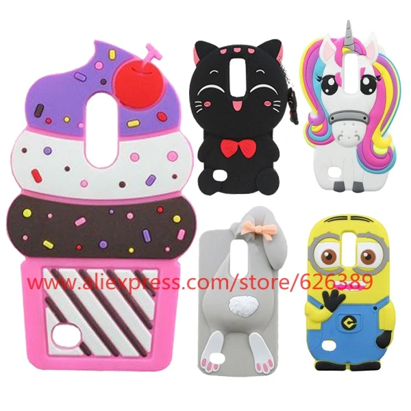 For LG K8 2017 M200N Case Cute Minions Cat Ice Cream
