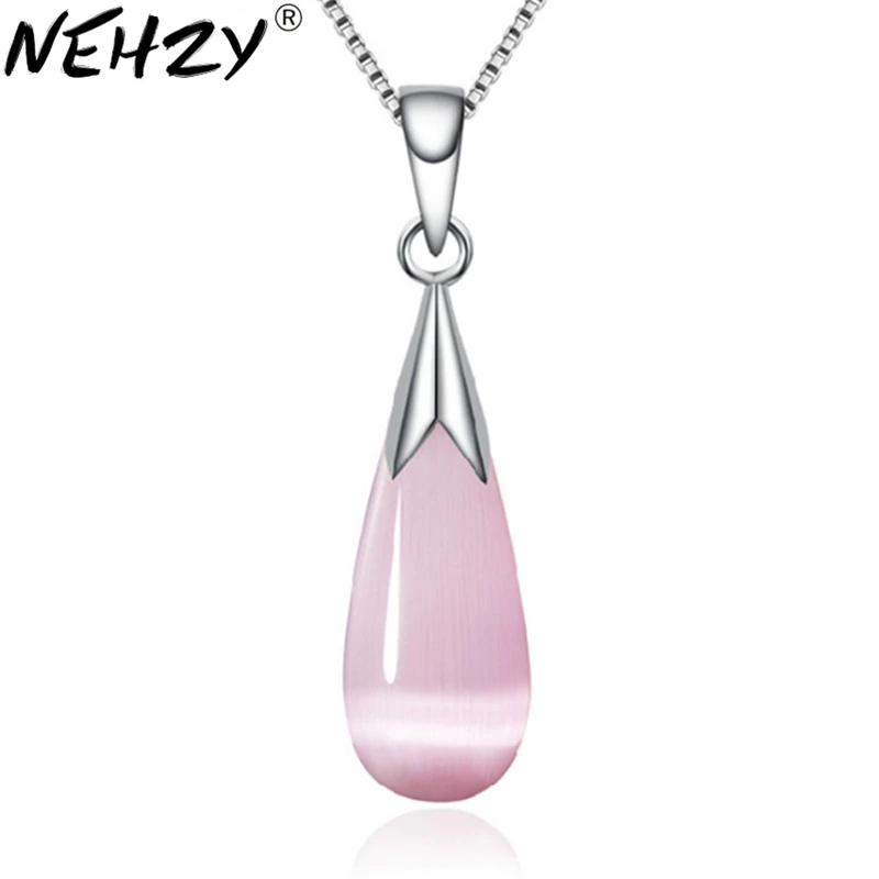 

Silver drop female models opal pendant Moonstone wild fashion jewelry cute retro jewelry factory wholesale super flash