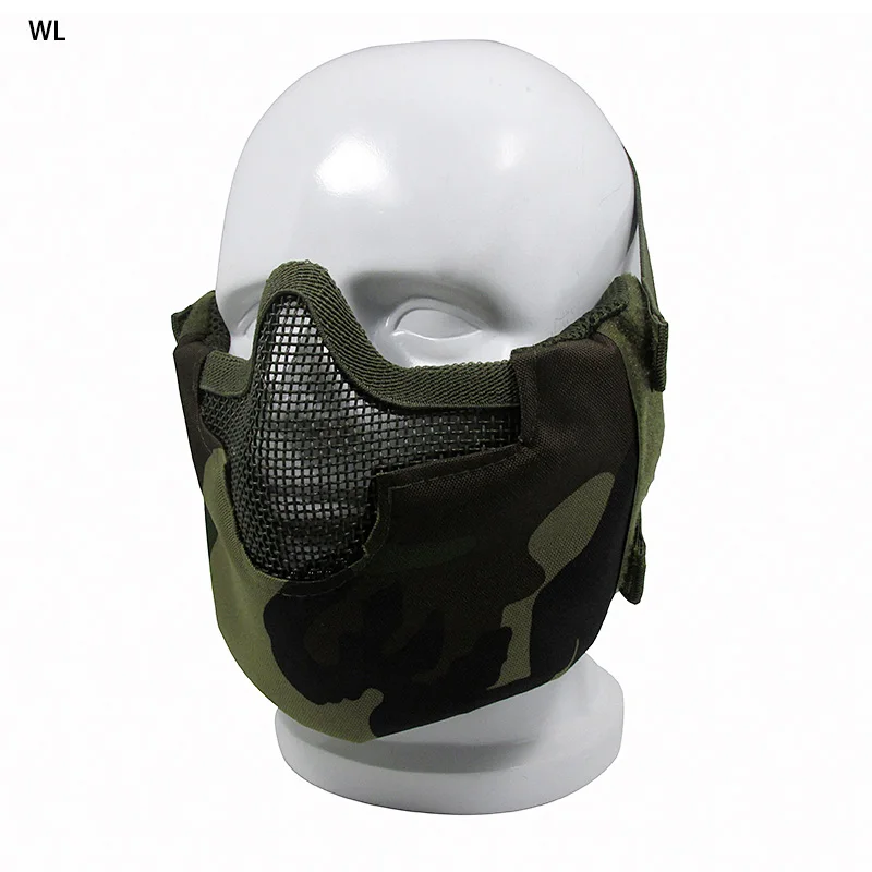 V8 upgrades half face steel wire protective mask hunting paintball mask