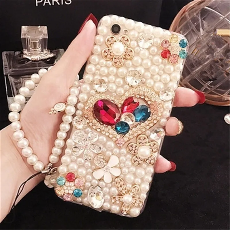 

Protect Case for Samsung Galaxy S10 S7 S8 S9 Plus Note 8 9 Mobile Phone Shell Pearl Diamond Perfume Bottle Silicone Phone Case