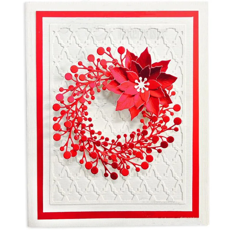 

METAL CUTTING DIES 4pc Christmas berries Scrapbook card PAPER CRAFT made embossing stencils punch