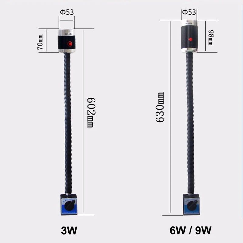 Магнитный базовый машинный светильник 3 Вт/9 Вт 24 В/220 В мягкий алюминиевый высокомощный светодиодный станок с ЧПУ Светильник s лампа для рабочего стола на магните