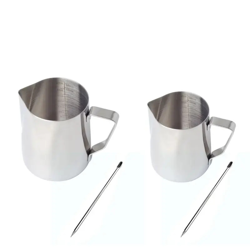 

1 Set Stainless Steel Milk Frothing Pitcher Espresso Coffee Barista Craft Latte Cappuccino Milk Cream Cup Frothing Jug Pitcher