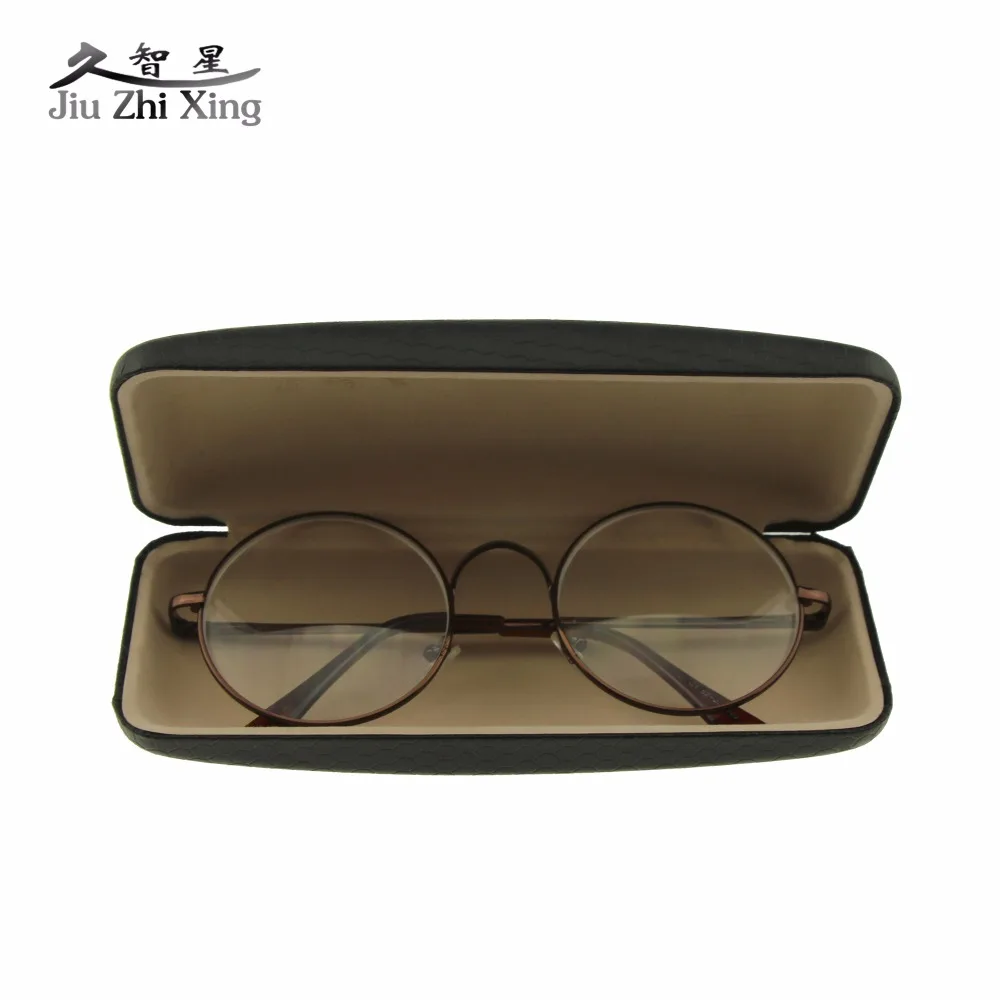 

2017 New Fashion Spectacle Women Men Sunglasses reading glasses Solid Rectangular grid Box Eyewear Case Leather Eyewear Acessary