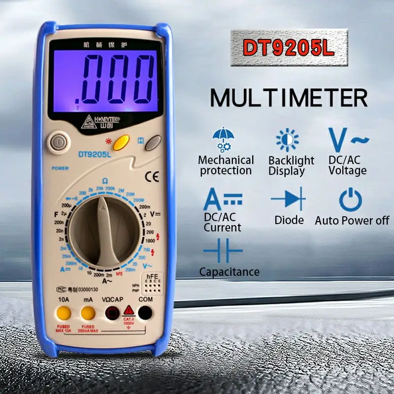 

New Style LCD Digital Multimeter 1999 counts Backlight AC/DC Ammeter Voltmeter Ohm Tester