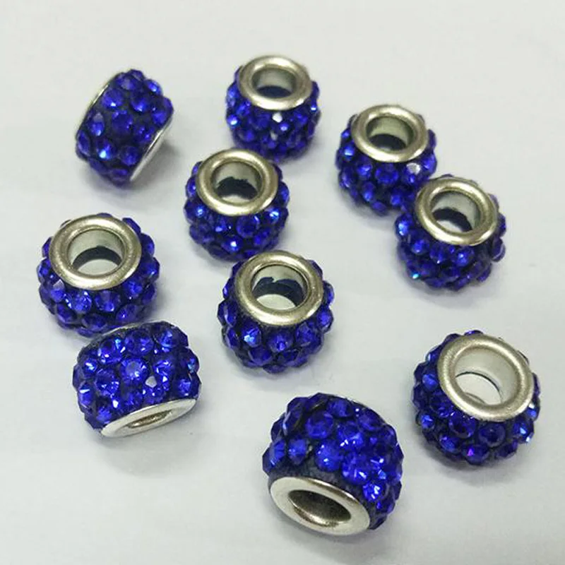 Diy Crystal Clay Beads Spacer Charms Beads Fit Pandora Style European