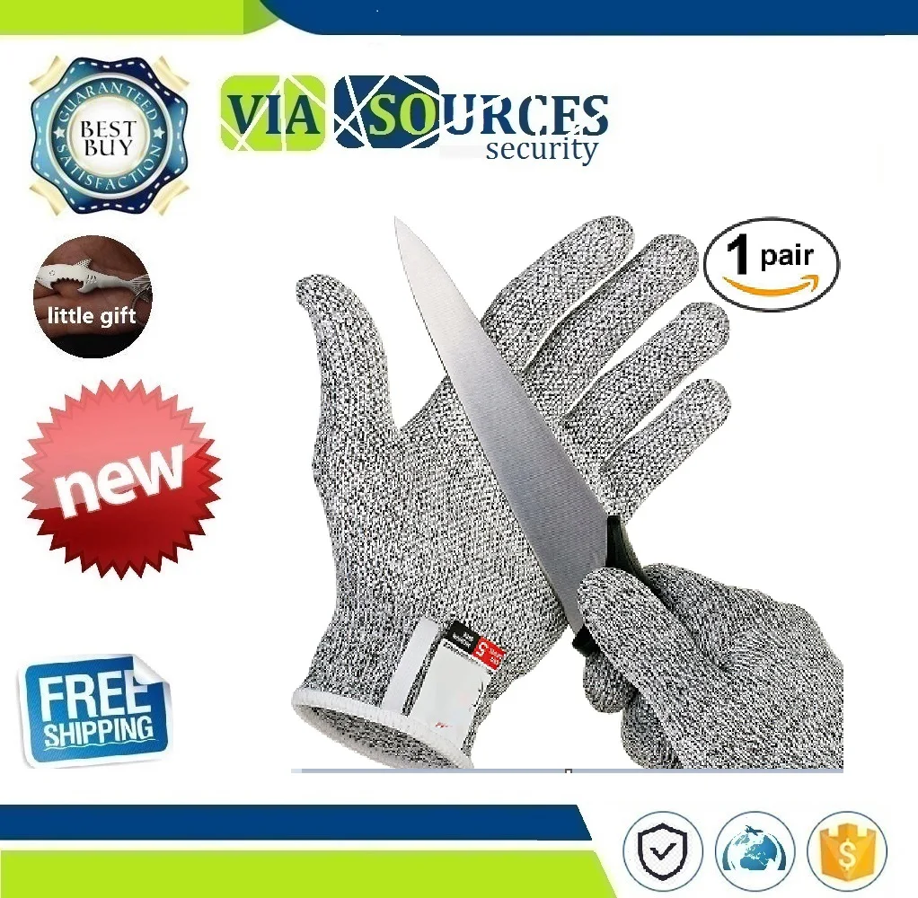 

Anti-cut Gloves Safety Cut Proof Stab Resistant Stainless Steel Wire Metal Mesh Kitchen Butcher Cut-Resistant Safety Gloves