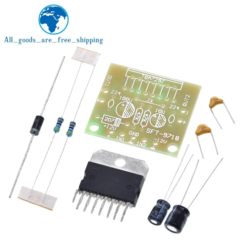 1set TDA7297 amplifier board spare parts dc 12v grade 2.0 dual audio