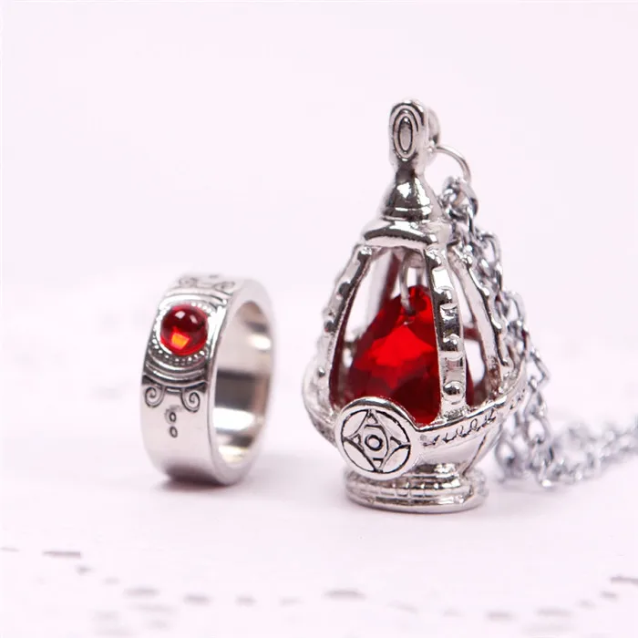 Ожерелье из драгоценных камней для косплея Мадока, женское ожерелье с кристаллами, ювелирный набор#53124 - Окраска металла: Red