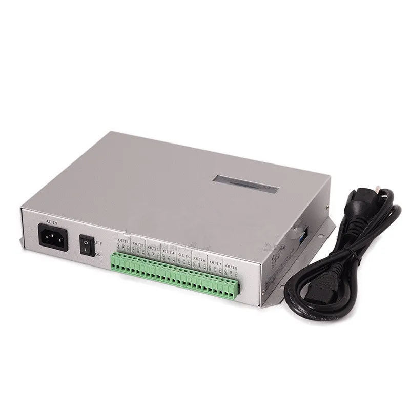 

T-300K T300K SD Card online VIA PC RGB Full color led pixel module controller 8 ports 8192 pixels ws2811 ws2801