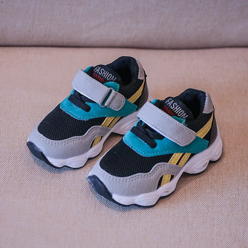 

2019 new children's shoes soft bottom leather shoes Korean version of the original suede shoes boys cloth tennis net size 21-30