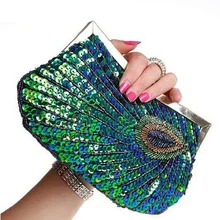 Женский Блестки День Муфты Мода Бриллиантовое Кольцо Павлин Вечерняя Сумочка Свадьба Сумочка Цепи Плечо Сумка