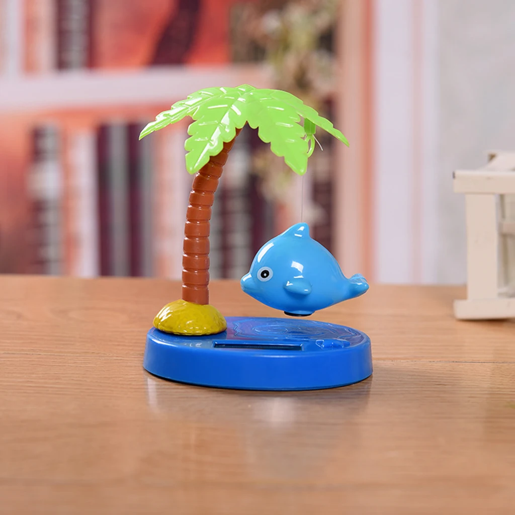 Solar Powered Dancing Fish with Coconut Palm   Toy Kids Birthday Gift Car Dashboard Ornament