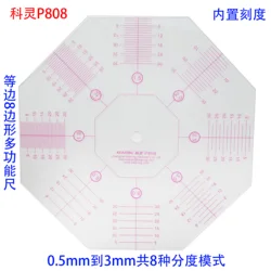 Règle polyvalente à 8 côtés, règle baguette, 0.5mm à 3.0mm, huit Modes d'indexation P808 