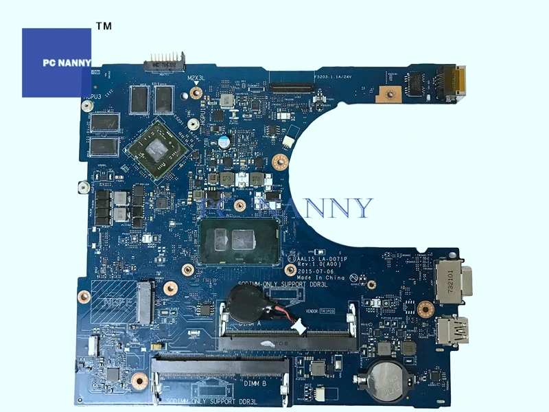 

PCNANNY Mainboard 85Y8T 085Y8T AAL15 LA-D071P for Dell Inspiron 5559 w/ i5-6200U "GRADE A" laptop motherboard