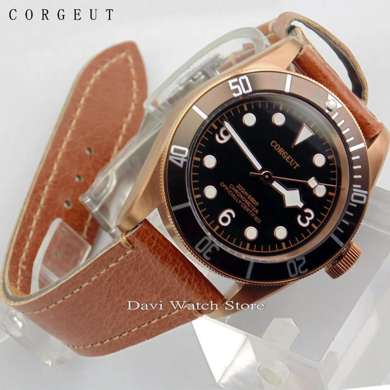 

Corgeut 41mm Coffee Bezel Black Dial Sapphire Glass 20ATM Automatic Mens Watch