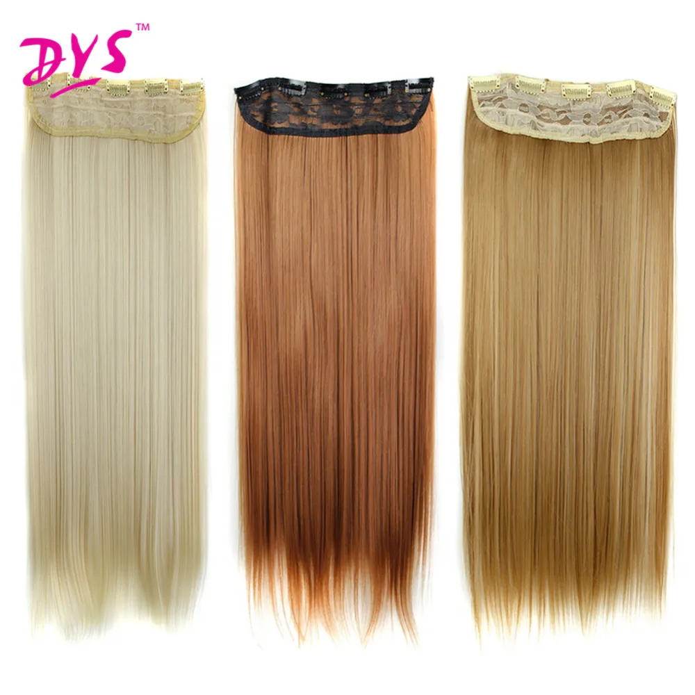 Deyngs, 5 клипс, для наращивания, шелковистые, прямые, 24 дюйма, синтетические накладные волосы, на клипсах, шиньоны для женщин, 13 цветов