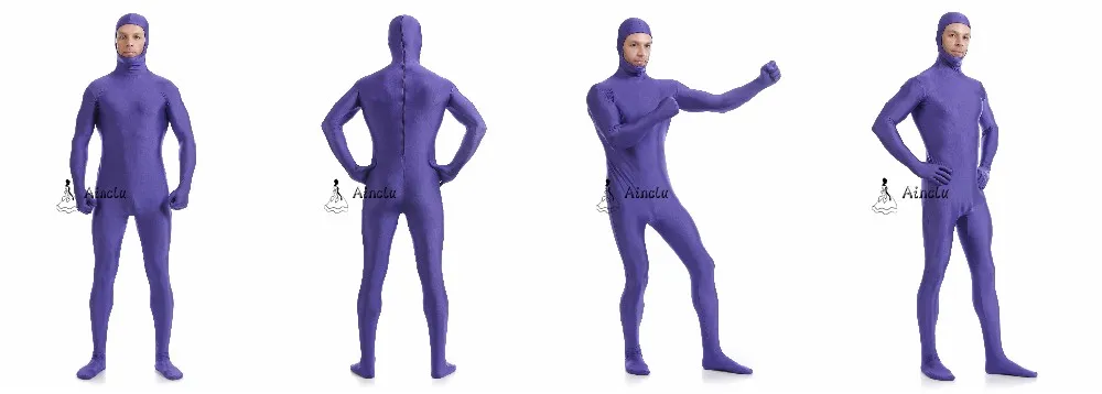 Ainclu Open Face Zentai Cat Suit Green Black White Cosplay Spandex Kids Adult Halloween Party -Zentai shop online