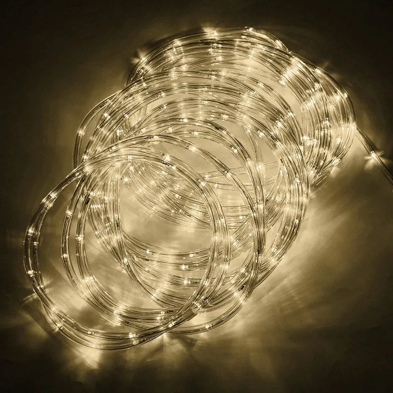 

Waterproof 4M 64 LED Strip Light Crystal Duralight LED Rope Light 2 Wire Flexible Durable Static Waterproof IP65 UK/EU Plug