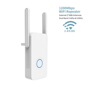

1200Mbps Wireless Wifi Repeater Router Dual Band with Signal Antenna Amplifier