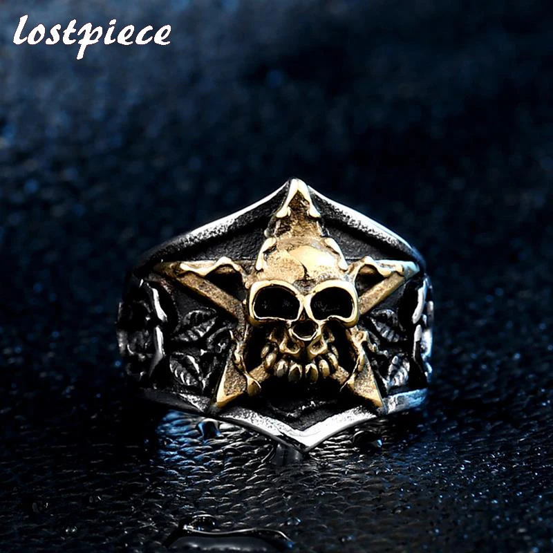 Lostpiece серебро Цвет панк Титан Нержавеющая сталь геометрический пентаграмма
