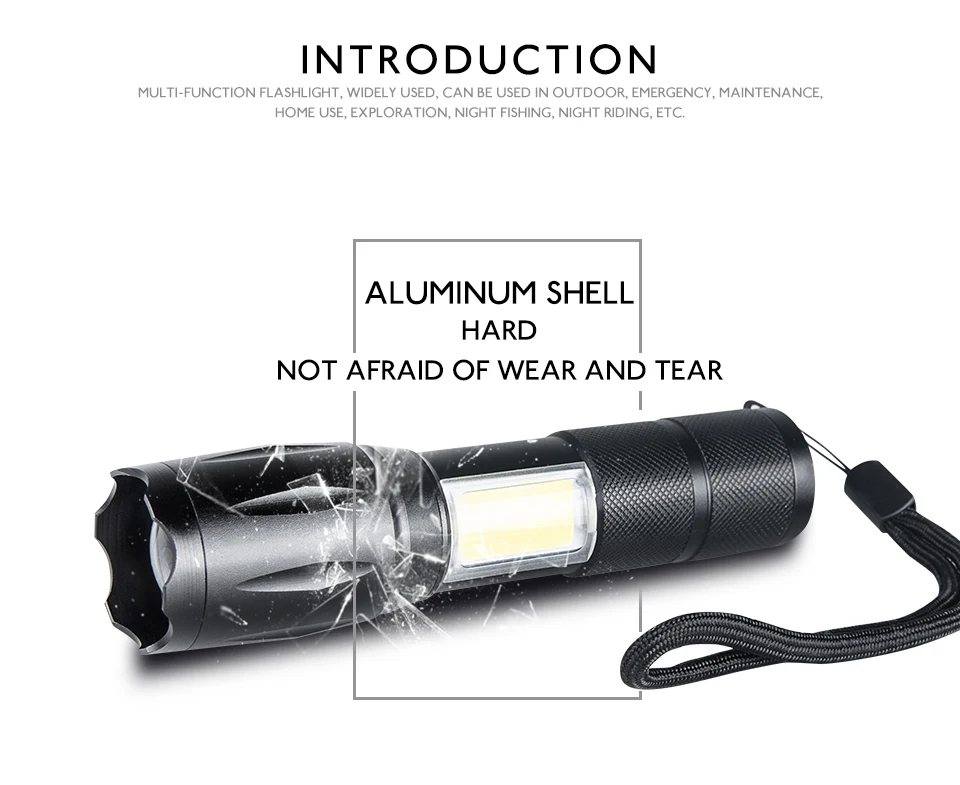 T6 3800LM Zoomable LED Flashlight Waterproof Hunting Lanterna  (4)