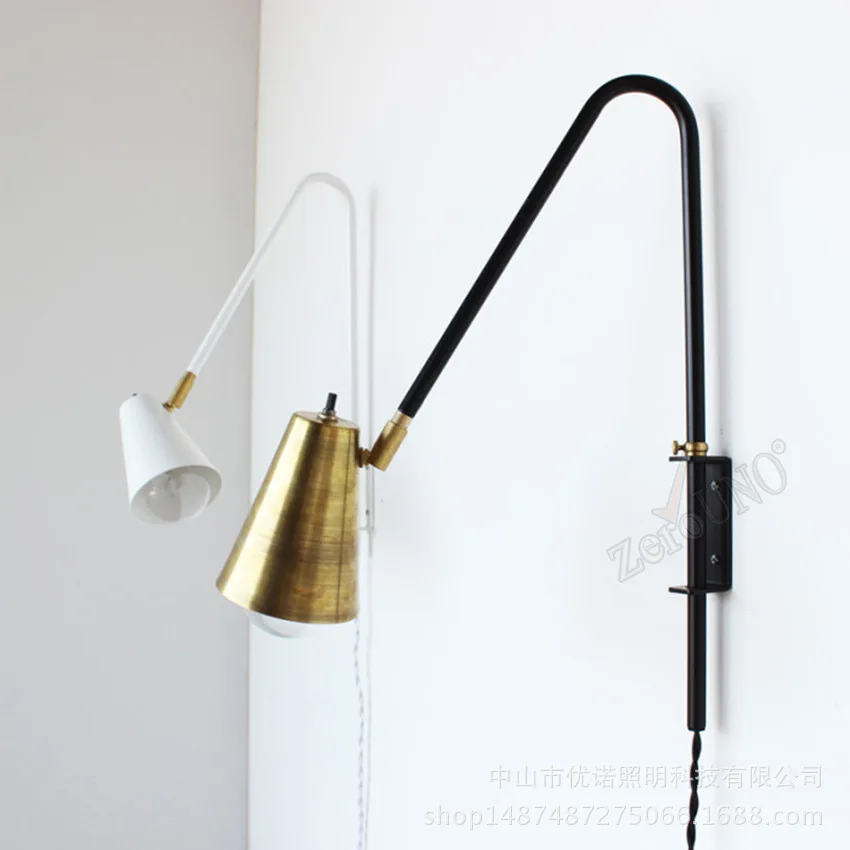 Post modern personality gold ball pulley wall lamp restaurant bar living room bedroom wall lamp