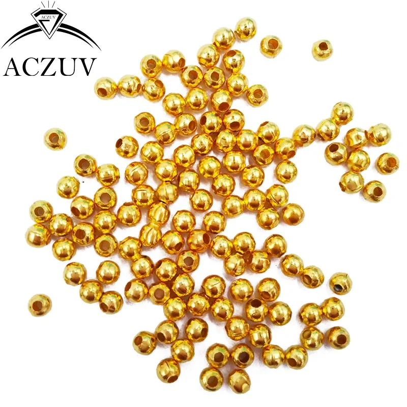 

Gold Plated 10000pcs Jewelry Spacers 2mm 3mm 4mm 5mm 6mm 8mm 10mm Round Spacer Beads Findings Accessories Free Shipping JSB002