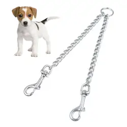 Инструменты для ухода за домашними животными долг Металлические Chrome цепи двойной поводок собаки поводок для прогулок и дрессировки для 2