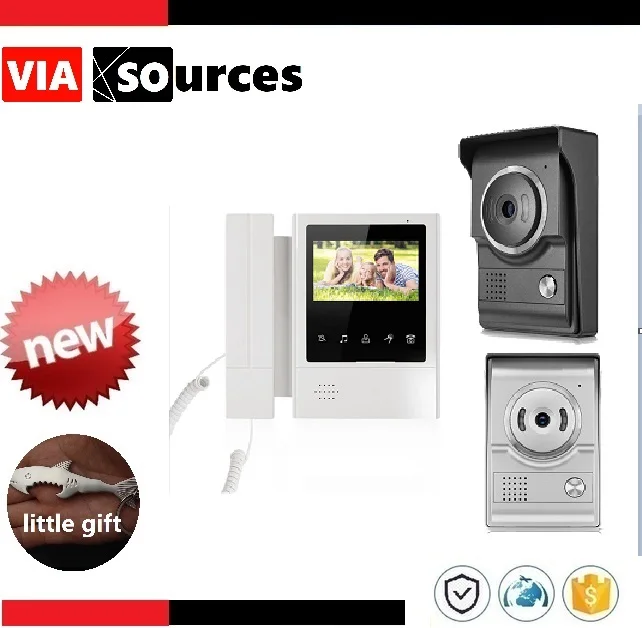 

Video Door Phone Night Version IntercomDoorbell Home Security Video System 1V1 And New Item Touch Key LCD Color Monitor 4.3
