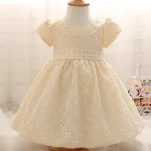 2017 Impression D’été Nouveau-Né Robes Pour Infant Toddler Filles Vêtements Cristal Diamant Taille Bébé Robe De Baptême Robe Pour Nouveau-Né