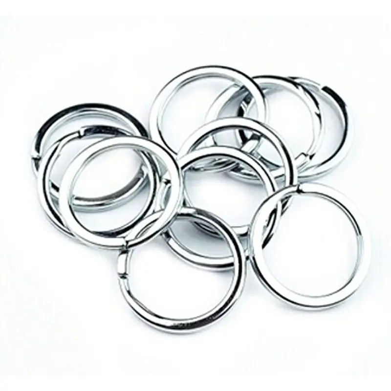 

New Shiny 50Pcs/Pack Metal Key Holder Split Rings Keyring Keychain Keyfob Accessories 1.5*25MM