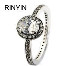 925 Anillo de Plata Esterlina Auténtica Joyería de Moda Europea 2016 de Invierno de La Vendimia Elegancia Anillo