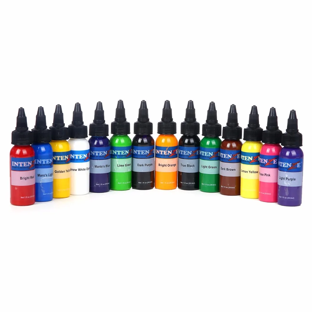 

New High Quality 14 Color Tattoo Ink Set Eyebrows 30ml / Bottle Permanent Makeup Tattoo Ink Suitable for Body Color Coatings Bea